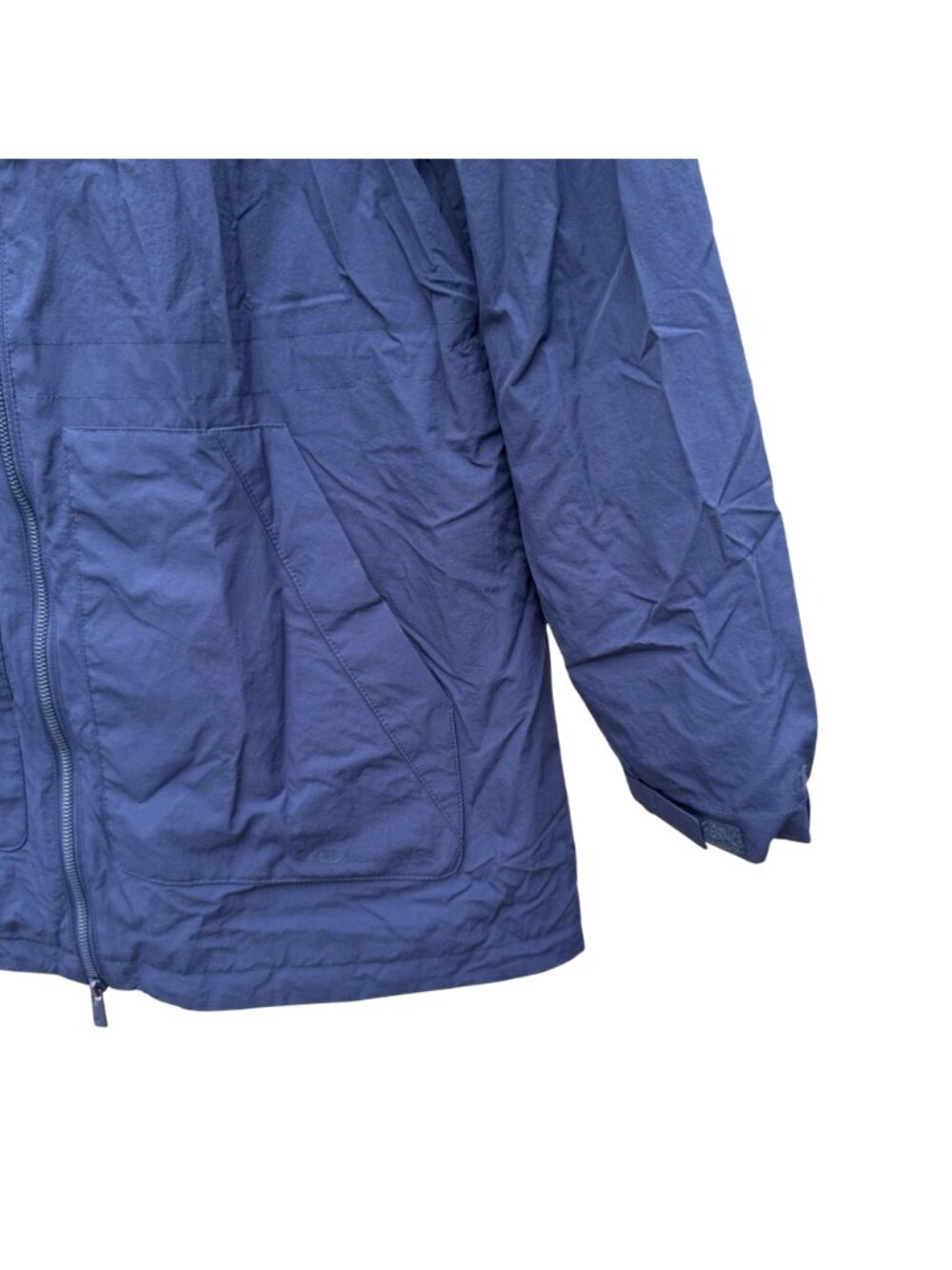 Champion Windbreaker Jacket M Womens Lightweight Blue Hooded Full Zip Long - Picture 3 of 7